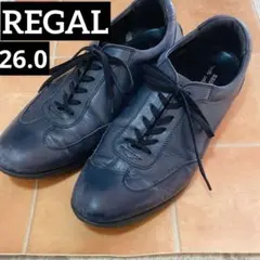 REGAL レザースニーカー 25.0cm ダークブルー 本革 カジュアル
