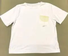 ホワイト ポケット付き 半袖Tシャツ アップサイクルのサムネイル