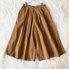 アースミュージック ガウチョパンツ フレアキュロット キャメル ゆったり