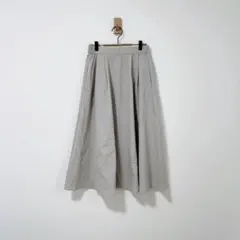 コムサイズム　ロングフレアスカート　グレージュ　ポリエステル