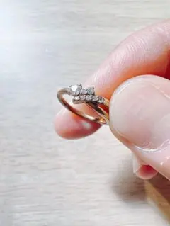 canal 4°C ゴールドリング ダイヤモンド風　サイズ9号