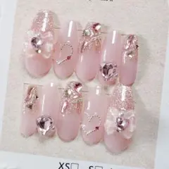 ネイルチップ 現品 バレエコア ガーリー ワンホン 韓国 スナ系 オーダー