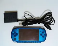 SONY PSP 3000 本体 ブルー メモリ ACアダプター付き　ジャンク