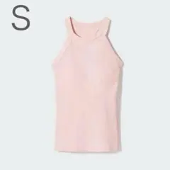 ユニクロ ホルターネックブラタンクトップ ピンク Sサイズ