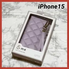 ＊iPhone15 手帳型iPhoneケース ラベンダー ＆me ソフトレザー②