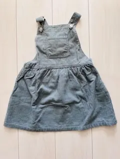 【110㎝】ZARA コーデュロイジャンパースカート くすみグリーン