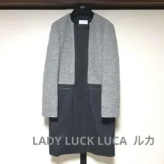 ルカ LADY LUCK LUCAノーカラーツートーンコート38サイズ上品美品のサムネイル