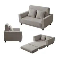 2人掛け ソファーベッドソファベッド 3way 折りたたみコンパクト抱き枕付き