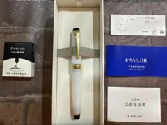 【極美品】セーラー万年筆 四季織 雪月空葉 垂雪 14K MF インク12本付のサムネイル