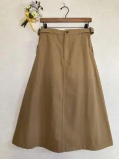 SM2 ベージュ フレアスカート ウール混紡