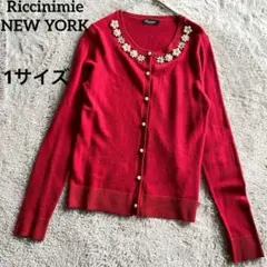 Riccinimie NEW YORK カーディガン　1サイズ　マゼンタ　パールのサムネイル