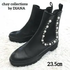 【モモ太郎様用】ダイアナ× chay サイドゴア 厚底ショートブーツ パール