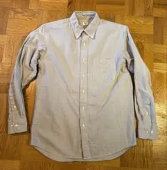 ユニクロ オックスフォード ボタンダウン 長袖 綿 シャツ ライトグレー