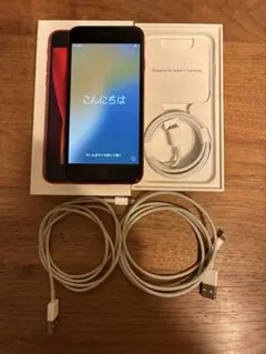iPhone SE2 64G バッテリー交換済、ケーブルx3