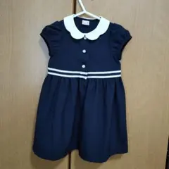 petit main 衿ワンピース 90 ネイビー プティマイン