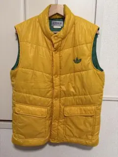 adidas デサント製 ダウンベスト イエロー グリーン 80sのサムネイル