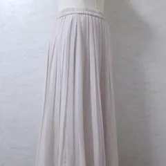 UNIQLO ハイウエスト シフォン プリーツスカート ホワイト