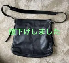 COACH ブラックレザー ショルダーバッグ