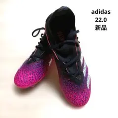 新品★adidas 22cm サッカー シューズ スパイク スポーツ　黒　ピンクのサムネイル