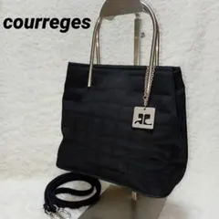 courreges　クレージュ　ハンドバッグ　2way　キルティング　黒のサムネイル