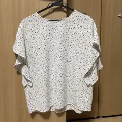 レディース 半袖 カットソー ドット柄