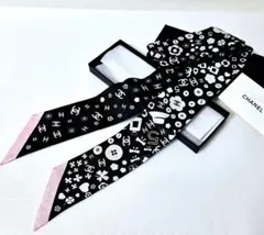 新品未使用 シャネル ヘアバンド スカーフ CHANEL ハッピーモチーフ