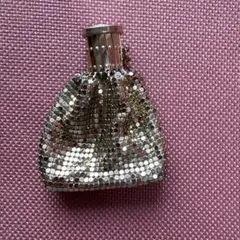 シルバー メタリックビーズ 巾着型コインケース