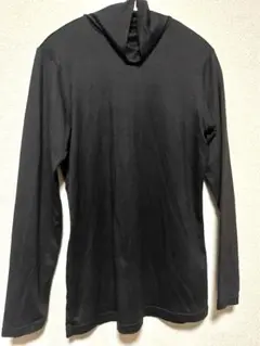 ユニクロ Ｌ ヒートテック 黒 タートルネック 長袖 ロング Tシャツ 美品