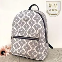 《新品未使用》kate spade　リュック　ホワイト　ブルー　クローバー