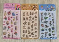 【新品未使用品】ディズニーキャラクター 立体シール3枚セット