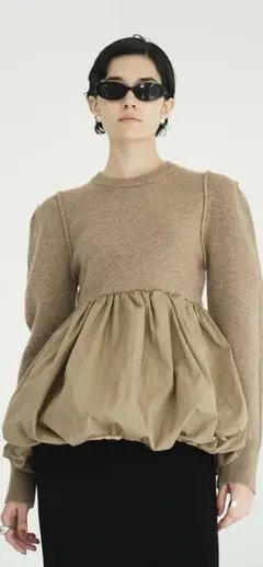 CLANE DOCKING POWERSHOULDER KNIT TOPSニット