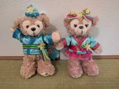 新品タグ付き　ダッフィー　シェリーメイ 七夕　ぬいぐるみバッジ