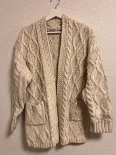 【美品 レディース】BACK NUMBER ケーブル編み カーディガン M