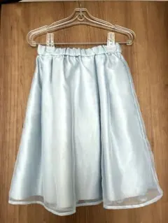 オーガンジー フレアスカート 膝丈のサムネイル