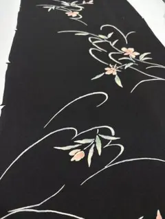 M378 正絹 黒地 小紋 洗い張り ハギレ ハンドメイド リメイク 練習用