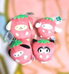 サンリオキャラクターズ フルーツ着ぐるみ マスコット いちご 4種セット