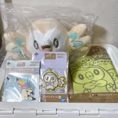 一番くじ　ポケピース〜PEACEなおさいほう〜　D賞 モクローぬいぐるみ　他