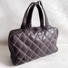 CHANEL シャネル ワイルドステッチ ハンドバッグ レザー ブラウン 茶色のサムネイル