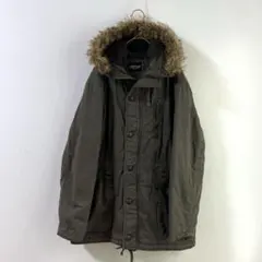 4245 CORNFLAKE モッズコート　カーキ　ファー　３Ｌ　大きいサイズ