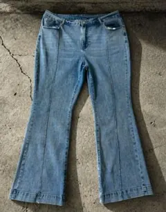 Y2K ストレッチ ワイドフレアデニム XXL