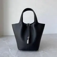 高品質の本革ハンドバッグ／牛革バスケットバッグ