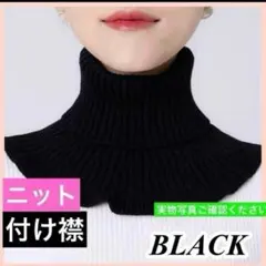 ネックウォーマー ブラック 付け襟 つけ襟　タートルネック ハイネック ニット