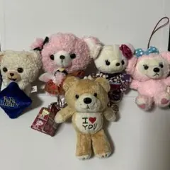 【バラ売り可能】　クマ　プライズ　ぬいぐるみ　5個セット　平成レトロ