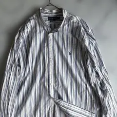 ✨大人気✨ポロラルフローレン　青白ストライプ　ビッグオーバーサイズシャツ3XLT