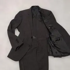 スーツセレクト セットアップ 格子柄 M ダークグレー