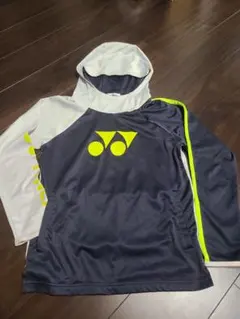 YONEX フード付きウォームアップウェア S ネイビー