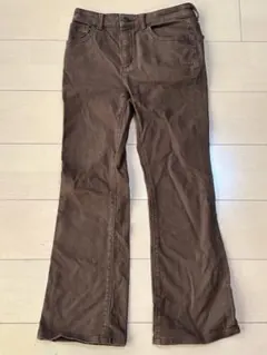 GU ミドルライズフレアジーンズ ブラウン s