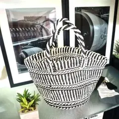 Select　アフリカンバックビニール素材白×黒35cm×20cm×19cm