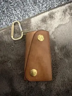 レザーキーケース ブラウン ゴールド金具