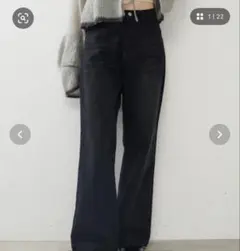 直筒後腰帶牛仔褲